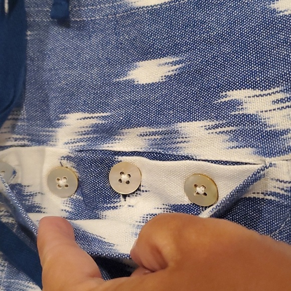 Vineyard Vines Blue/White Tie Dye Drawstring Button Fly Cotton Shorts 2 (#20) - Picture 3 of 4